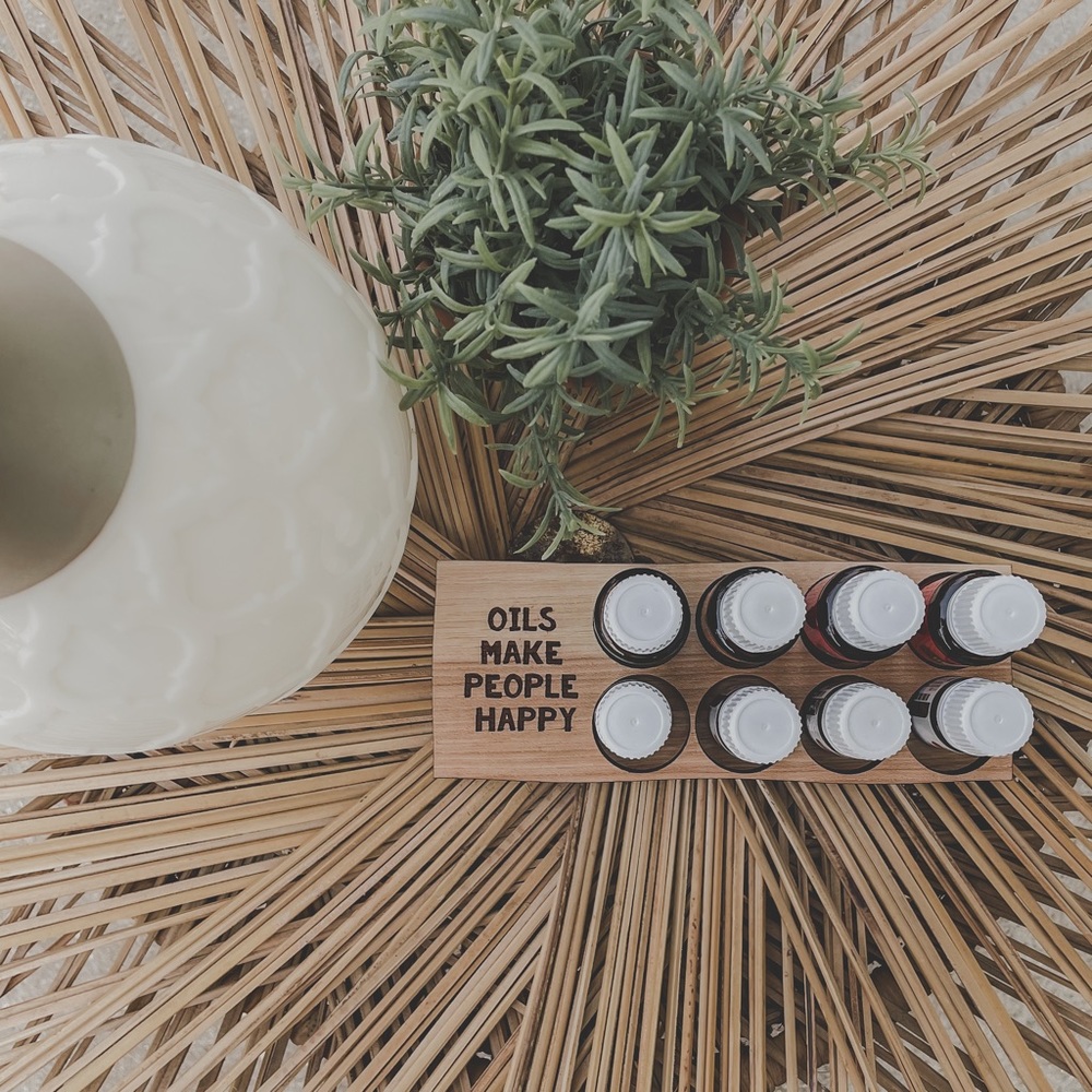 Essential Oil Display Stand, in Hickory